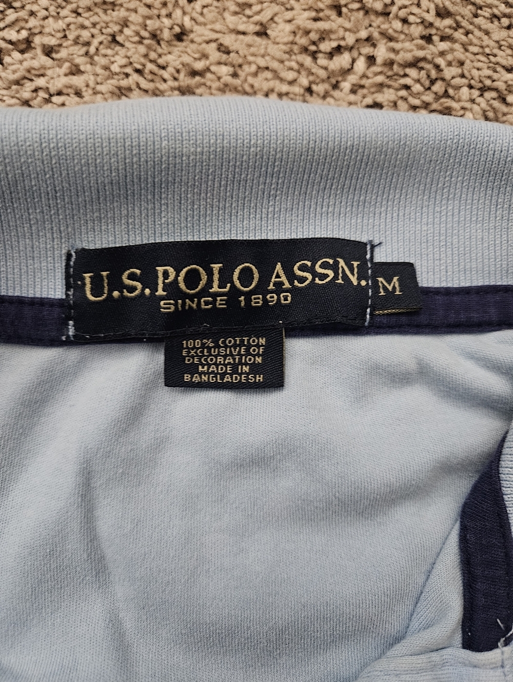 US Polo Assn Light Blue Short Sleeve Embroidered Polo Medium Shirt - Picture 4 of 6